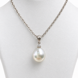 Cultured Broome Pearl White Gold diamond drop pendant
