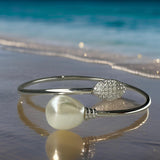 Cultured Freshwater Baroque Pearl Leaf Flexi Bangle