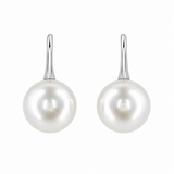 Broome Pearl Oval 9ct White Gold Classic Hook Earrings