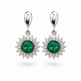 Australian Opal Sterling Silver 925 CZ Star Earrings