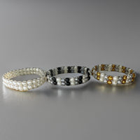 Cultured Freshwater Pearl Stretchy Double Band Bracelet