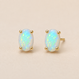 Australian Opal Aqua 9ct Gold stud Earrings
