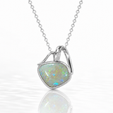 Australian White Opal Sterling Silver 925 Pendant
