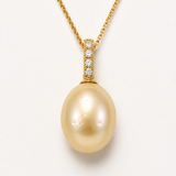 Golden South Sea Pearl Diamond Pendant