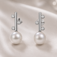 Freshwater Pearl Staircase Silver 925 Earrings Kuri Bay