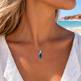 Australian Opal My Penguin Friend Silver Pendant