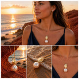 9ct Broome Pearl Necklace Ocean and Earth Pendant 