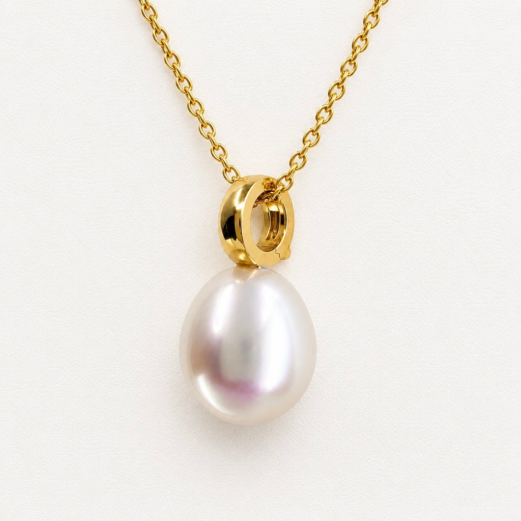Cultured Broome Pearl Enhancer Clip Pendant 18ct