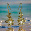 Coral Design Cultured Freshwater Pearl Earrings