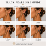 Cultured Freshwater Pearl Studs Black Sterling Silver