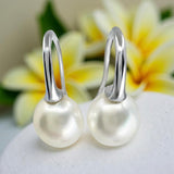 Cultured Freshwater Pearl Shepard Hook Silver Earrings