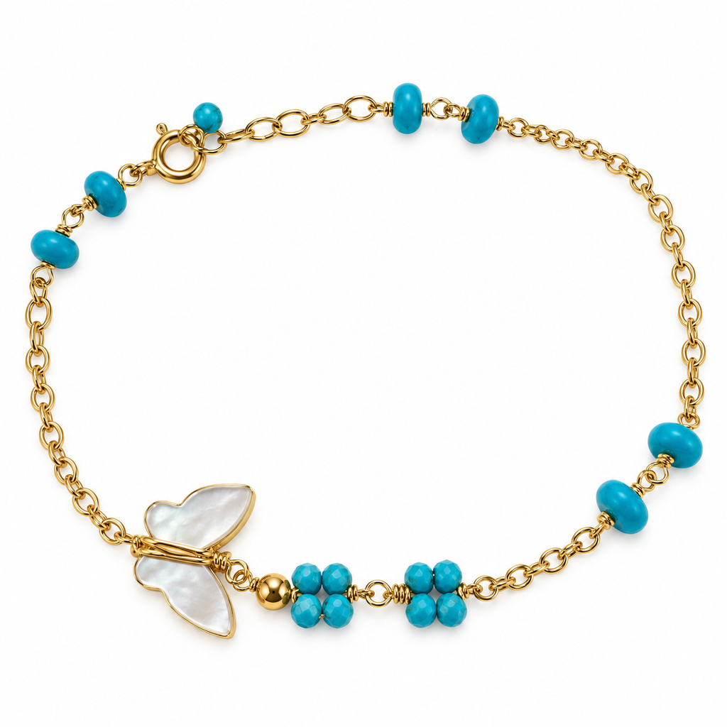 Mother of Pearl and Turquoise Butterfly Season Bracelet