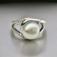 Broome Pearl Cubic Zirconia Sterling Silver Ring