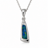 Australian Opal Petite CZ Sterling Silver Pendant