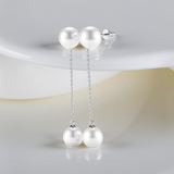 Cultured Freshwater Pearl Chain Drop Earrings