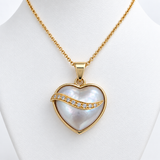 Broome Mabe Heart Pearl and Diamond Gold Pendant