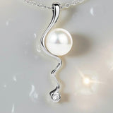 Cultured Freshwater Pearl Mitchell Falls Zirconia Silver 925 Pendant