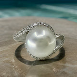 Zirconia Broome Pearl Harmony Sterling Silver Ring