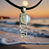 Cape Leveque Staircase to the Moon Pearl Silver Pendant
