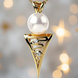 Freshwater Pearl Roebuck Bay Zirconia Gold Pendant