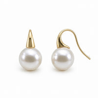 Cultured Broome Pearl 9ct Gold Hooks Earrings