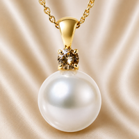 Cultured Broome Pearl 18ct Diamond Pendant
