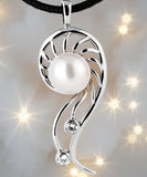 Freshwater Pearl Mangrove Cubic Zirconia Silver 925 Pendant