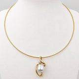 Broome Keshi with Diamond 9ct Spiral Pendant