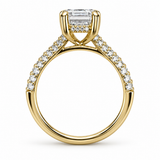 3ct Emerald Cut 14ct Lab Diamond Halo Ring