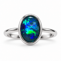 Australian Opal Lightning Ridge Sterling Silver Ring