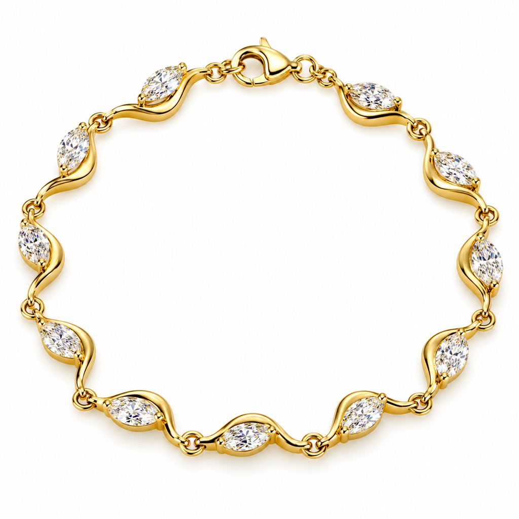 Lab Grown Fancy Diamond 14ct Yellow Gold Tennis Bracelet
