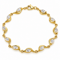 Lab Grown Fancy Diamond 14ct Yellow Gold Chain Bracelet