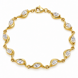 Lab Grown Fancy Diamond 14ct Yellow Gold Tennis Bracelet