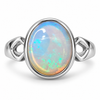 Australian White Opal Sterling Silver Ring
