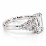 3ct Lab Diamond Emerald Cut 14ct White Gold Ring