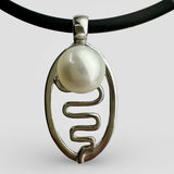 Middle Lagoon Staircase to the Moon Pearl Silver Pendant