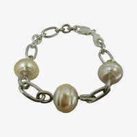 South Sea Champagne Circle Pearl Chain Bracelet