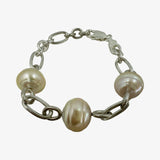 South Sea Champagne Circle Pearl Chain Bracelet