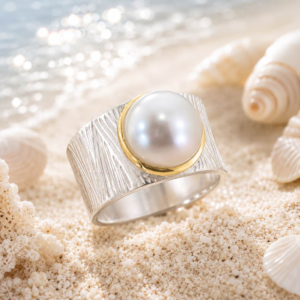 Broome Pearl Sterling Silver Ocean Ring