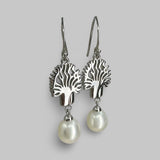 Cultured Freshwater Pearl Boab Tree Earrings Sterling Silver