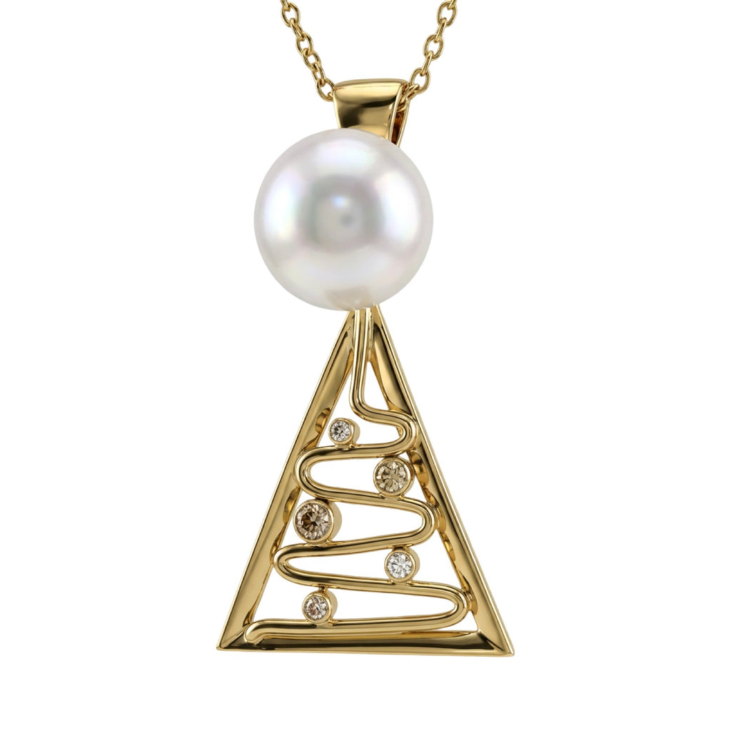 Broome Pearl 18ct Kimberley Diamond Staircase Pendant