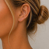 Cultured Pink Pearl Gold Stud Earrings