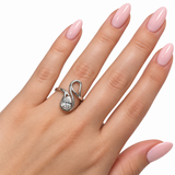 1ct Pear Cut Infinity Lab Grown Diamond Ring 14k White gold