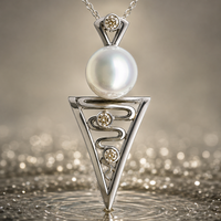 Broome Pearl 18ct White Gold Roebuck Bay Pendant and Diamonds