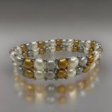 Cultured Freshwater Pearl Stretchy Double Band Bracelet