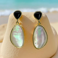 Pinctada Mother of Pearl Onyx Earrings