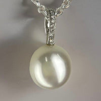 Broome Pearl Diamond 18ct White Gold Enhancer Pendant