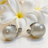 Broome Pearl Sterling Silver CZ Stud Earrings