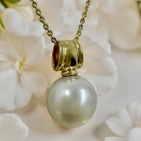 Broome Pearl Oval Drop 18ct Gold Pendant