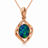 Australian Opal Ocean Reflection Rose Pendant